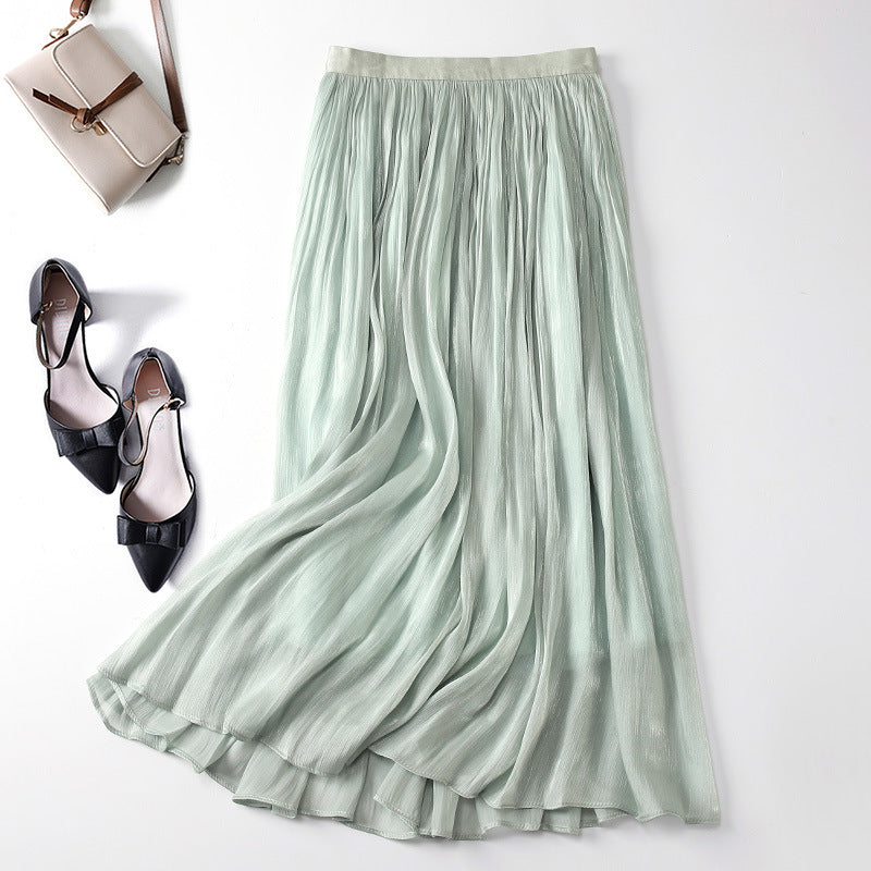 Slim Slimming Mid-length Elegant Pendant Summer Elastic Skirt - kinko