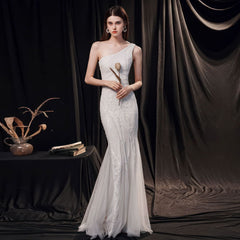 Women's High-end Entry Lux Elegant Socialite Dinner Party Sexy Long Slimming Fishtail Dress - kinko