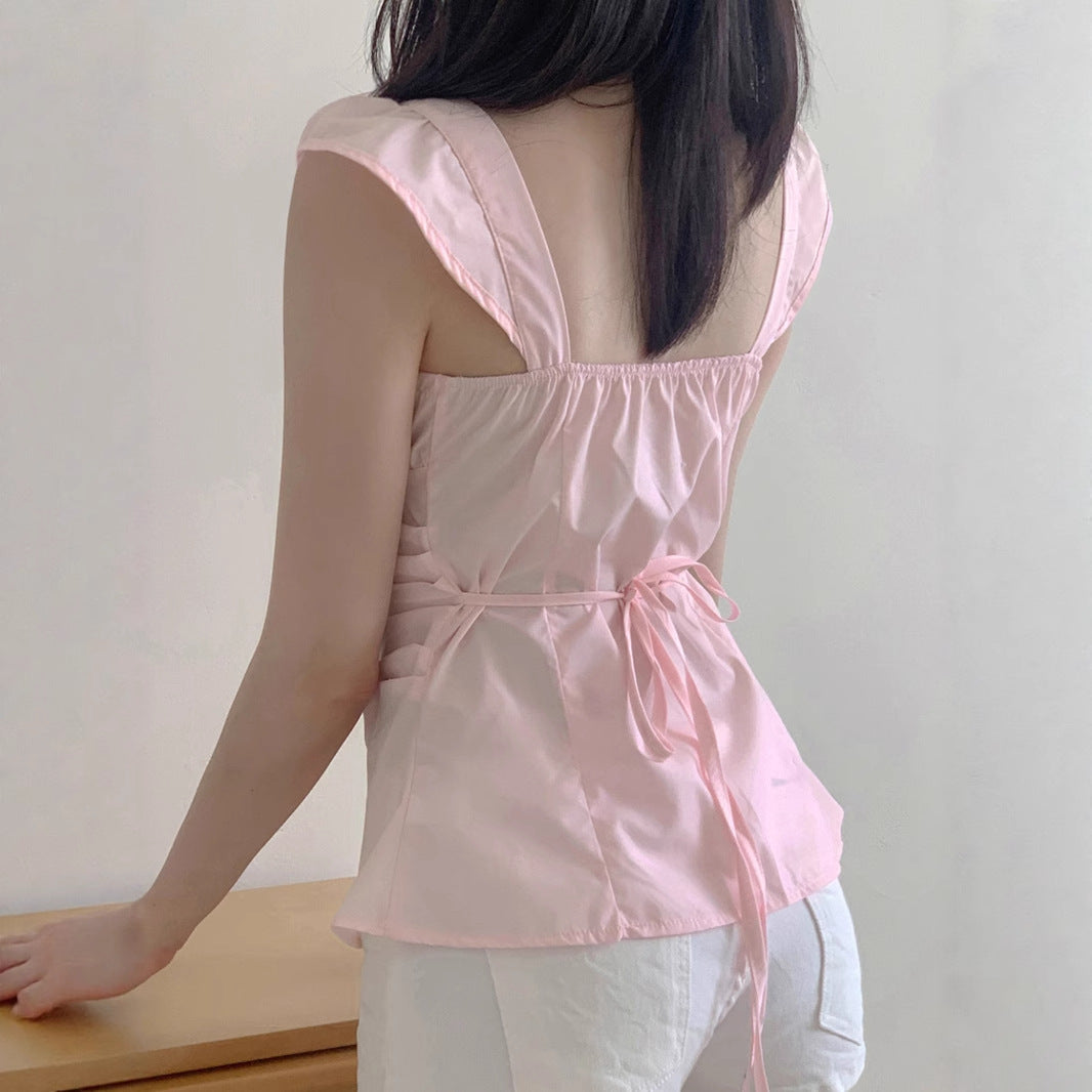 Sweetheart Age-reducing Square Collar Slimming Top - kinko