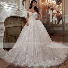 Off-shoulder French-style Bride Trailing Mori Style Simple Small Wedding Dress - kinko
