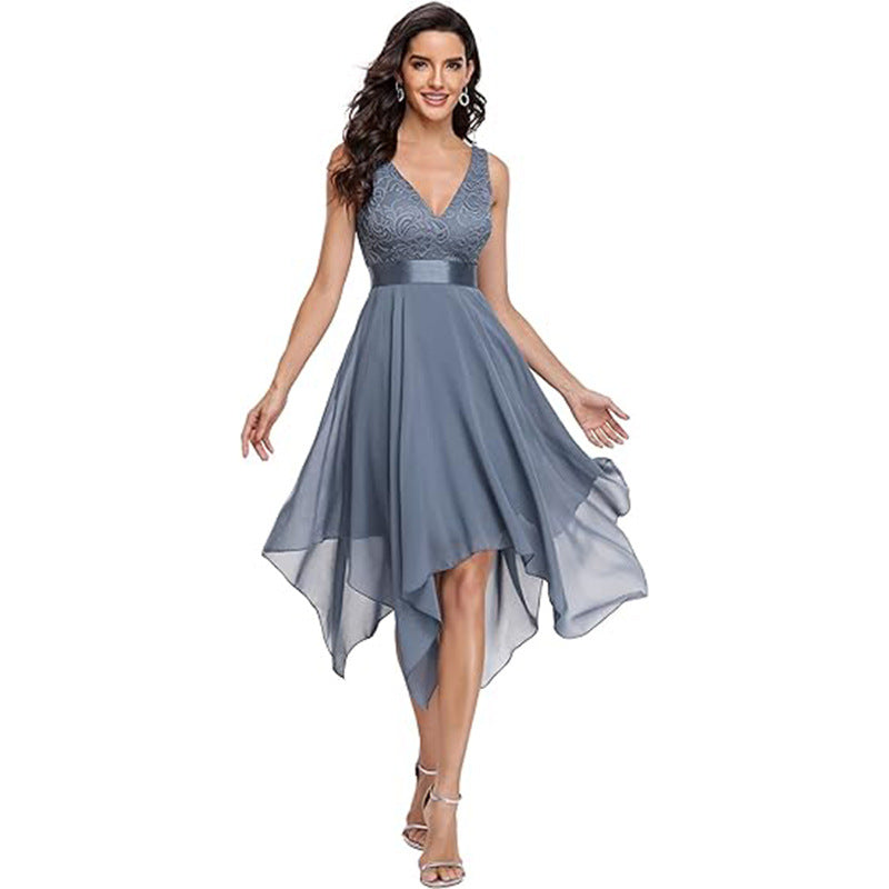 Women's Lace Chiffon Cocktail Ball Gown - kinko