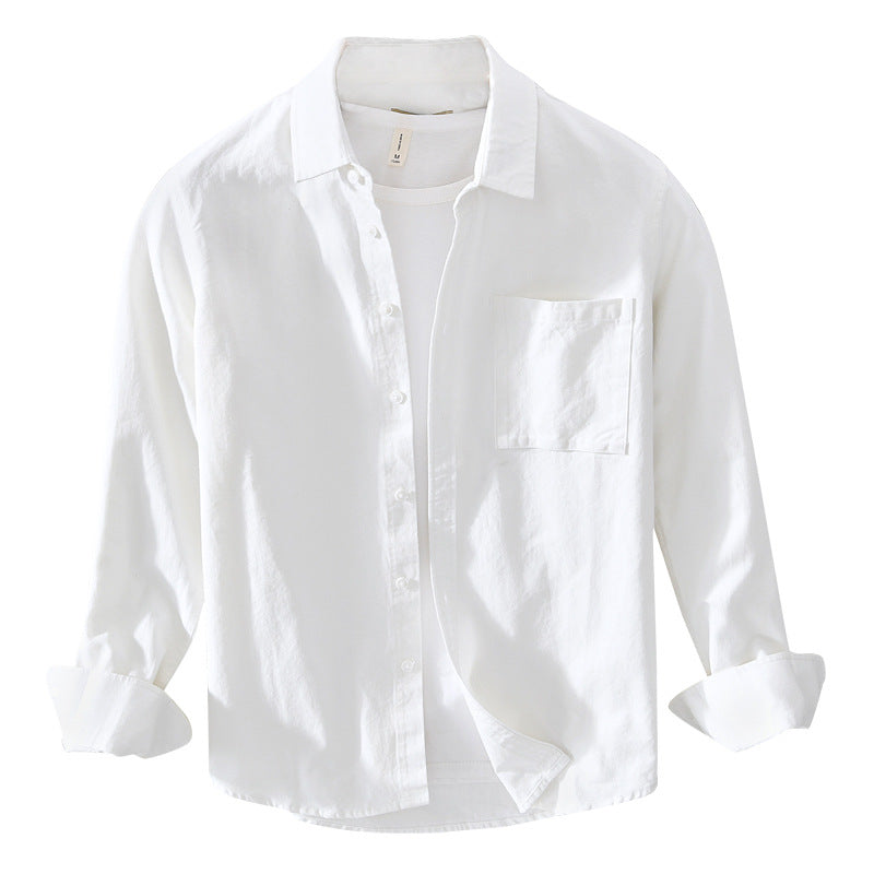 Spring And Summer New Single Pocket Long Sleeve Casual Shirt - kinko