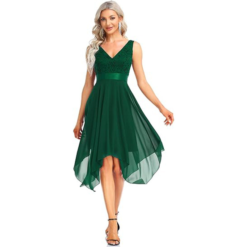 Women's Lace Chiffon Cocktail Ball Gown - kinko