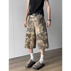 Snake Pattern Tooling Camouflage Jeans - kinko