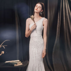 Women's High-end Entry Lux Elegant Socialite Dinner Party Sexy Long Slimming Fishtail Dress - kinko