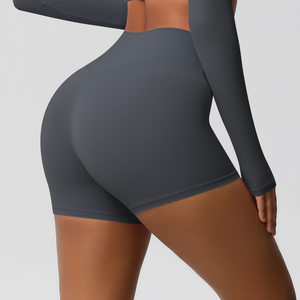 Fitness Shorts Belly Contracting Hip Lifting Solid Color Sports High Waist No Embarrassment Tight Quick Drying Yoga Shorts
