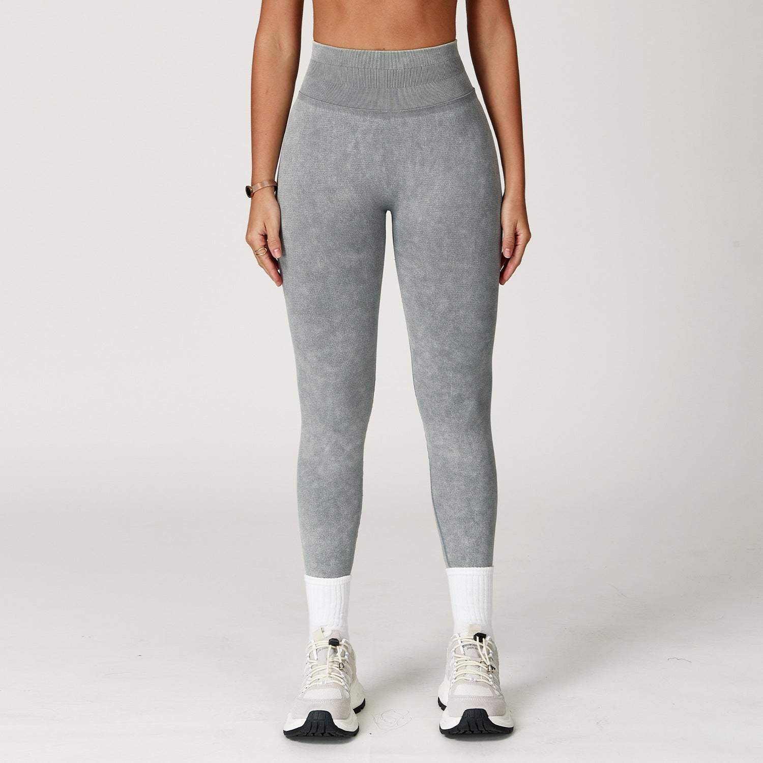 Seamless Stone Washed Yoga Pants High Waist Hip Lift Tight Trousers - kinko
