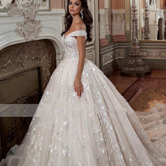 Off-shoulder French-style Bride Trailing Mori Style Simple Small Wedding Dress - kinko