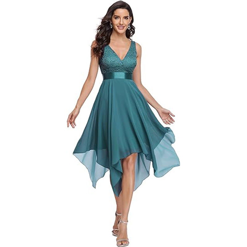 Women's Lace Chiffon Cocktail Ball Gown - kinko