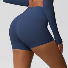 Fitness Shorts Belly Contracting Hip Lifting Solid Color Sports High Waist No Embarrassment Tight Quick Drying Yoga Shorts
