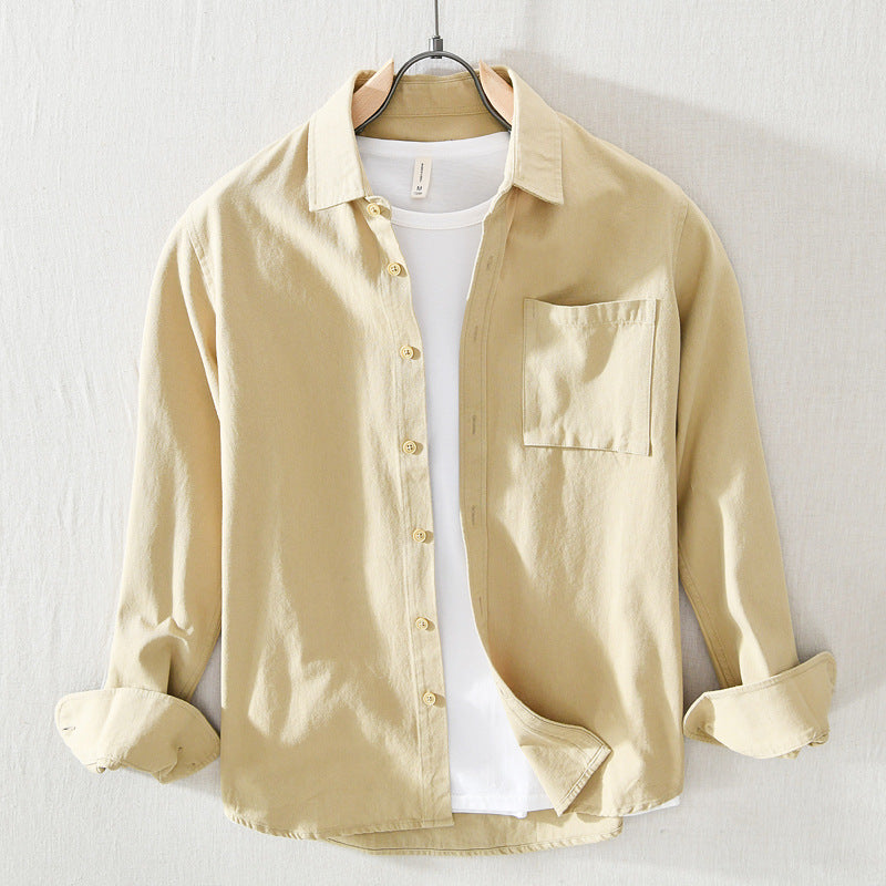 Spring And Summer New Single Pocket Long Sleeve Casual Shirt - kinko