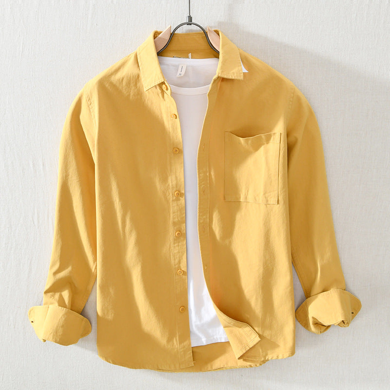 Spring And Summer New Single Pocket Long Sleeve Casual Shirt - kinko