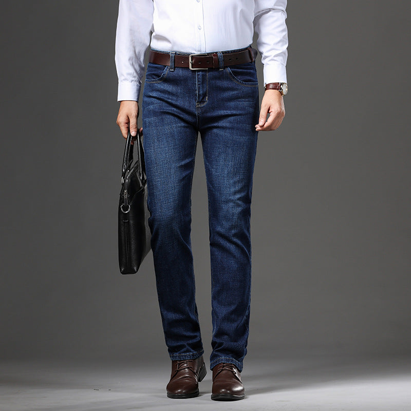Stretch Jeans Autumn And Winter Loose Plus Size Business Casual Pants - kinko
