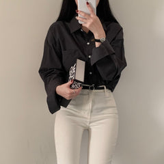 Loose All-matching Simple And Laid-back Shirt - kinko