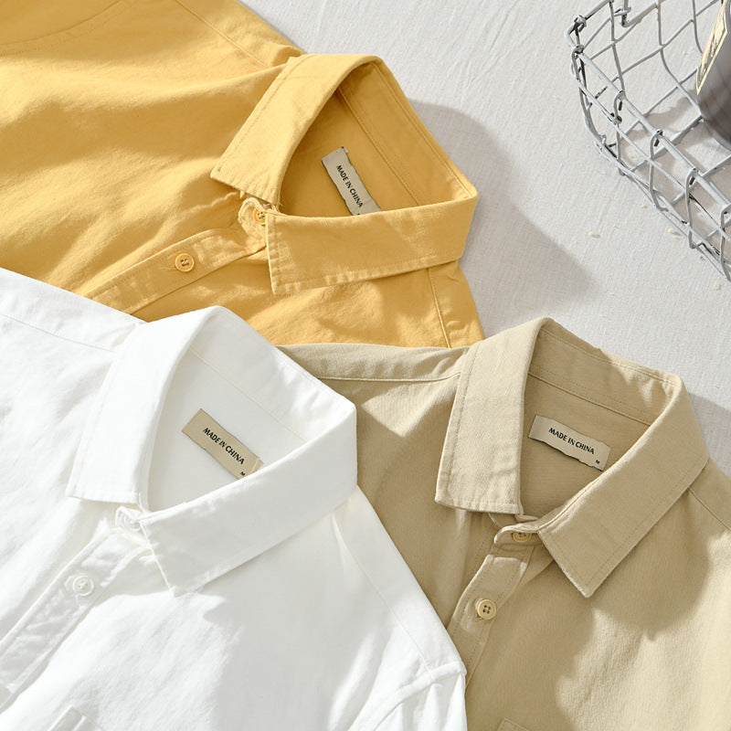 Spring And Summer New Single Pocket Long Sleeve Casual Shirt - kinko