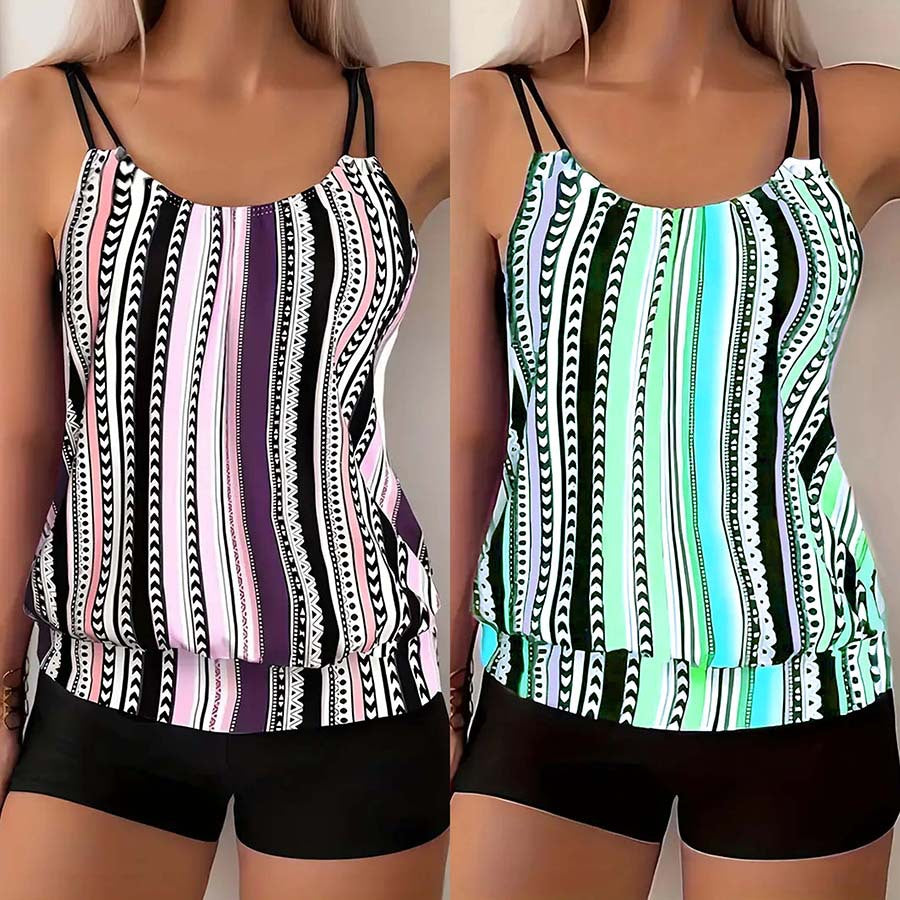 Plus Size Geometric Printing High Waist Boxers - kinko