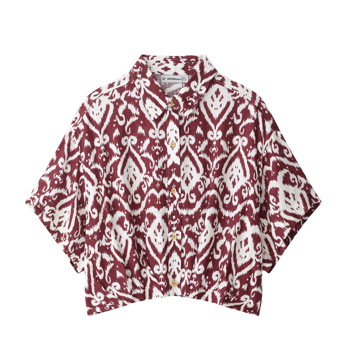 Printed Loose Design Short Shirt Decorated Tassel Printed Dress - kinko