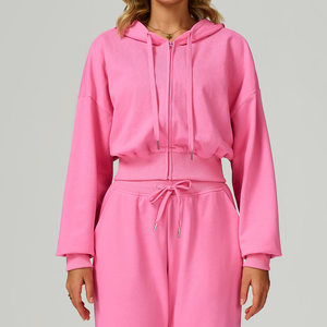 Autumn Winter Zipper Sports Sweater Hooded Casual Loose All Matching Hoodie Women Running Fitness Sportswear