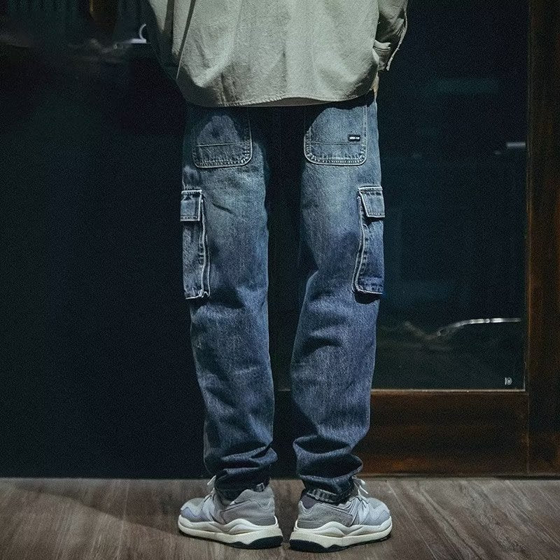 Men's Loose Straight Retro Fashion Brand Stretch Pants - kinko