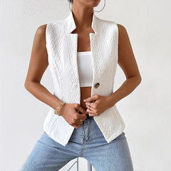 Women's Sleeveless Blazer Button Vest - kinko
