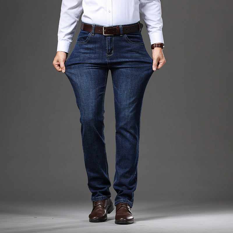 Stretch Jeans Autumn And Winter Loose Plus Size Business Casual Pants - kinko