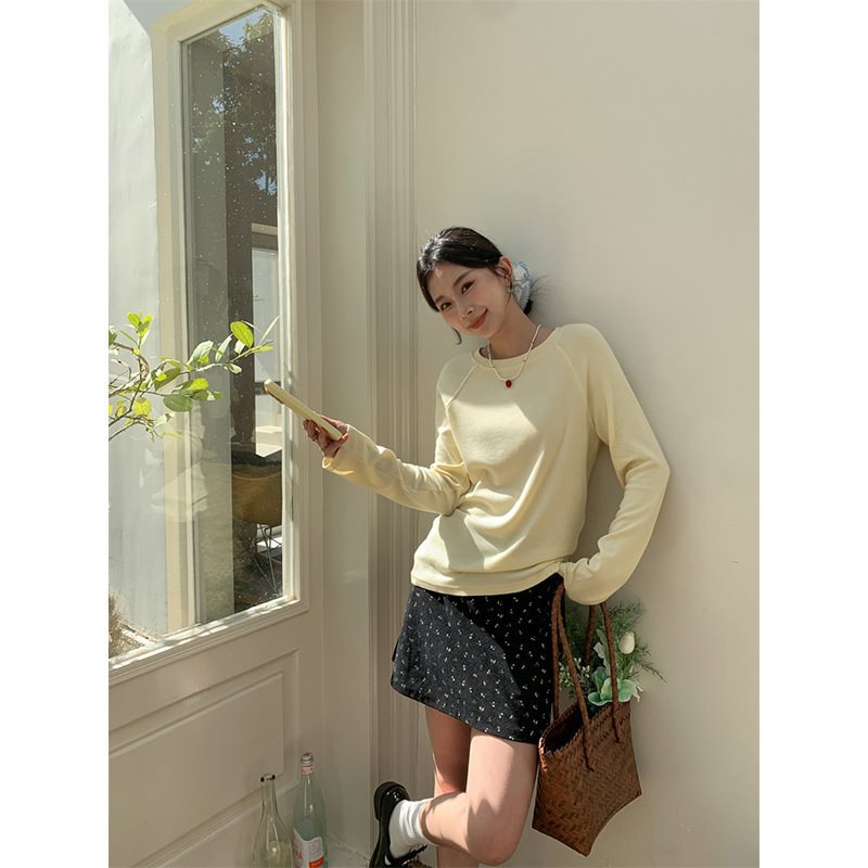 Women's Solid Color Simple Casual Versatile Top - kinko