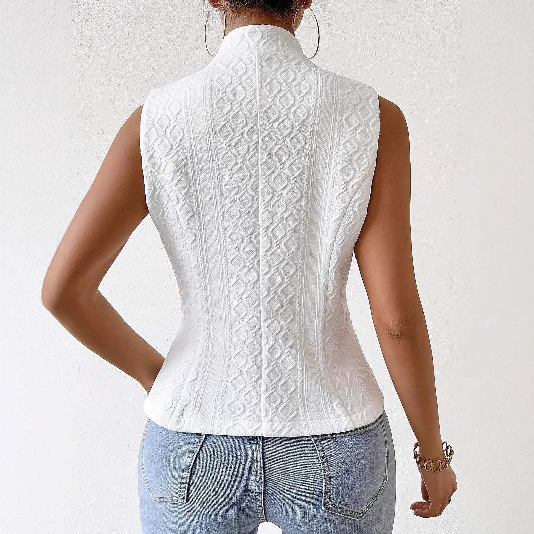 Women's Sleeveless Blazer Button Vest - kinko