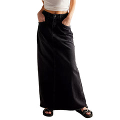 Women's Loose Straight Casual Denim Skirt - kinko