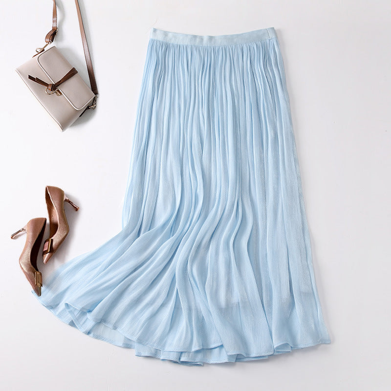 Slim Slimming Mid-length Elegant Pendant Summer Elastic Skirt - kinko