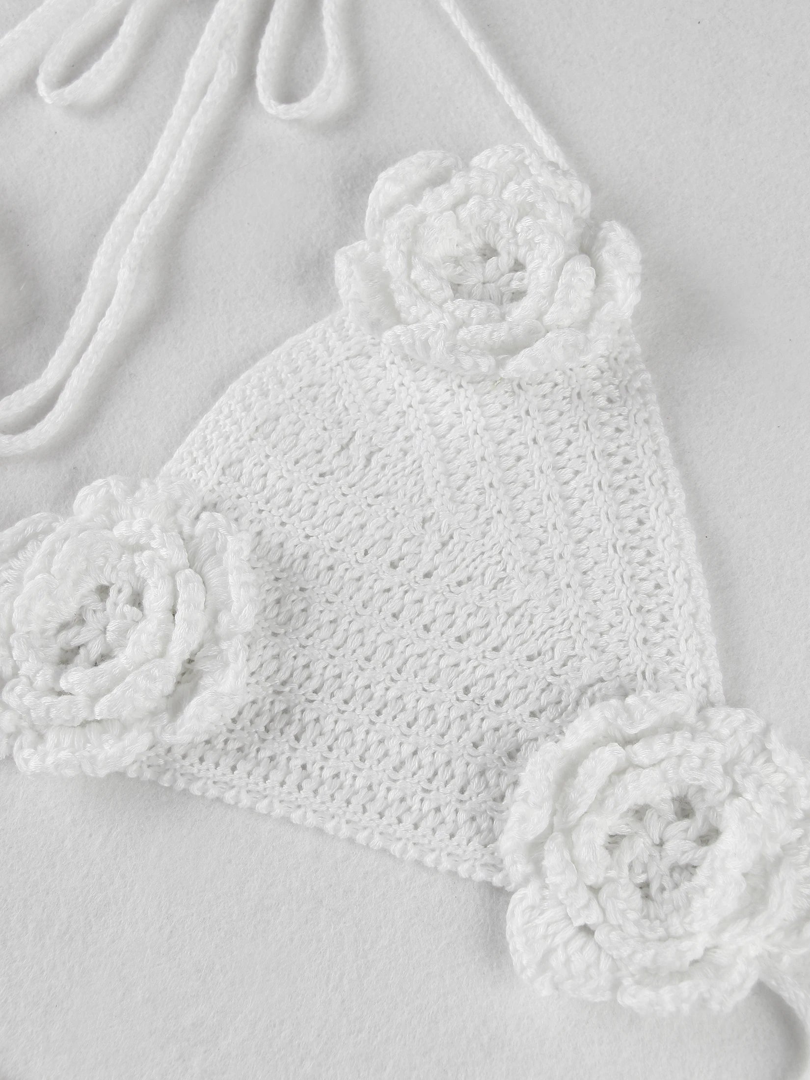 3 Piece Bikini Set 2025 Sexy Crochet Swimwear Floral Bathing Suit with Skirt Sheer Knit Beachwear Vacation Dresses Swimsuit K160
