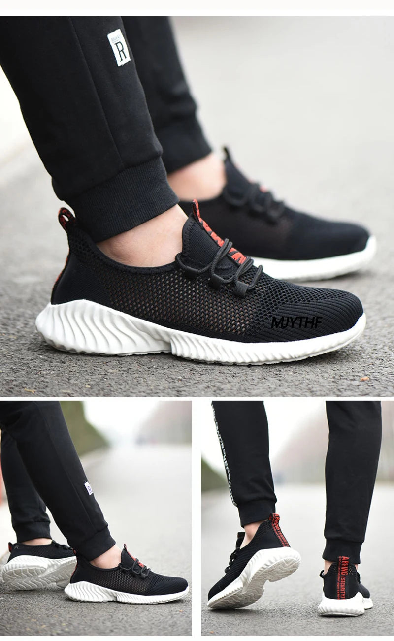 Lightweight Comfort Safety Shoes For Men Women Work Shoes Sneakers Steel Toe Shoes Puncture-Proof Breathable Protective Shoes