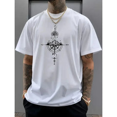 Men's Tops New Style Letter Print Fashion Casual Short-sleeved T-shirt Streetwear  Men Clothing  Graphic T Shirts  Harajuku
