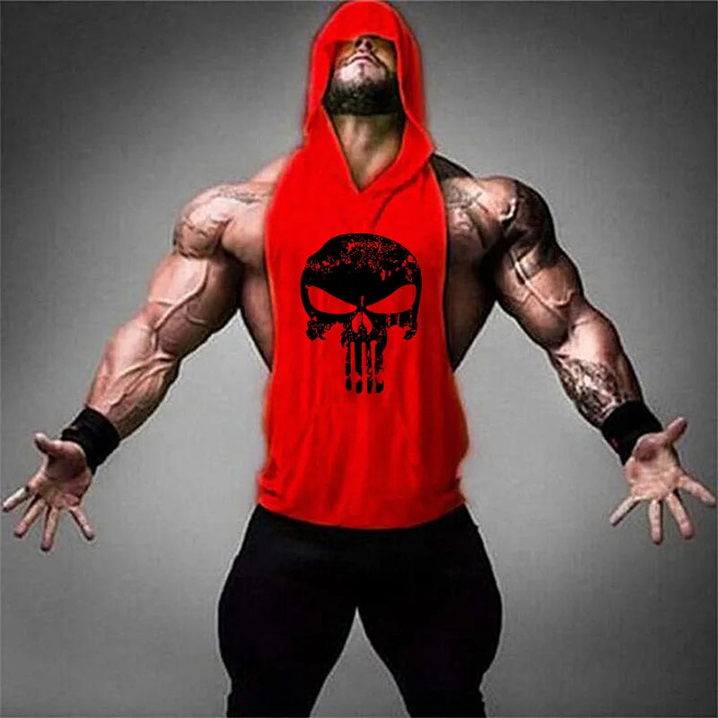 Bodybuilding Tank Tops Men Gym Fitness Cotton Hooded Vest Sleeveless Shirt Workout Hoodie Summer Casual Fashion Singlet Clothing