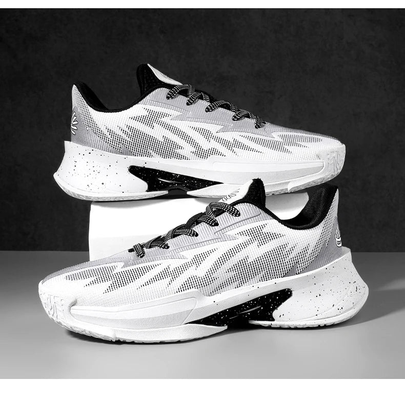 Basketball Shoes for Men and Women, Lightweight Mesh Breathable Non-Slip Wear-Resistant Shock-Absorbing Practical Soft-Soled Stu