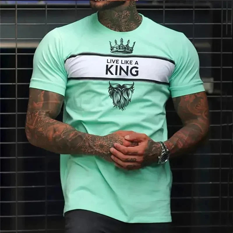 New Fashion Men's T-shirt Casual Sweatshirt Tops Summer O-neck Slim Short-sleeved Tees Male Trend Streetwear Daily Mens Clothing