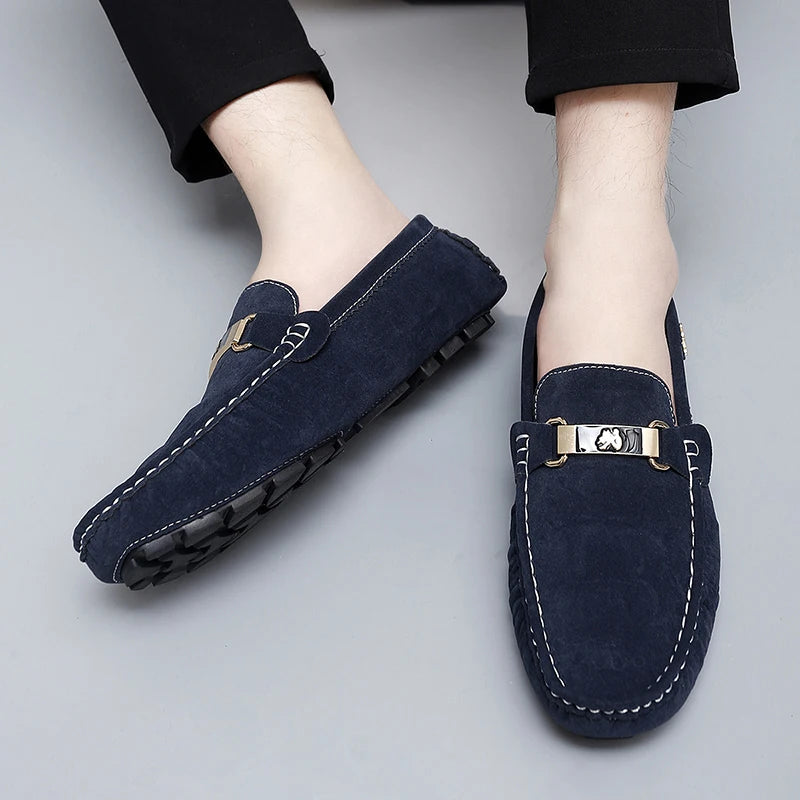 2025 New Men's Shoes Small Size Handmade Beanie Shoes 38 Casual 37 Frosted Loafers 36 Slip-On Shoes Driving Shoes for Men and Women