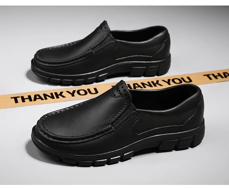 Men's new chef shoes fashion breathable waterproof anti slip four season hotel kitchen work comfortable soft soled walking shoes