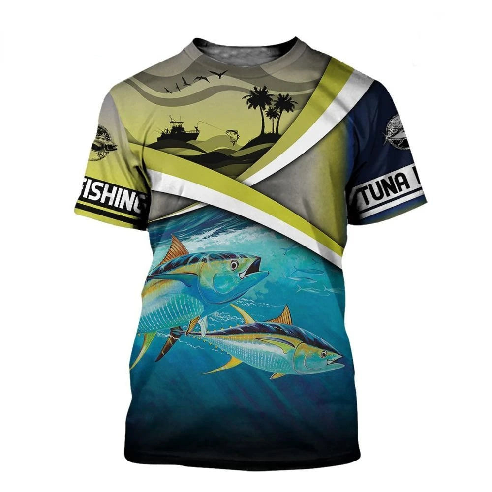 Summer Men's T-shirt Carp Fishing 3D Print T-shirt Men Fashion T-shirts Kids Hip Hop Tops Tees Men's Clothing Y2k Tops Boy