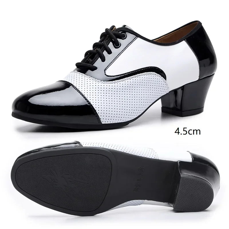 Modern Dance Shoes For Men Soft Performance Leather Breathable Social Latin Dance Square Formal Dress Jazz Dance Shoes Sneakers