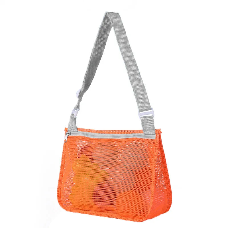 Beach Toy Mesh Bag Kids Shell Storage Bag Beach Toy Seashell Bag Mesh Pool Bag Sand Toys Swimming Accessories for Boys and Girls