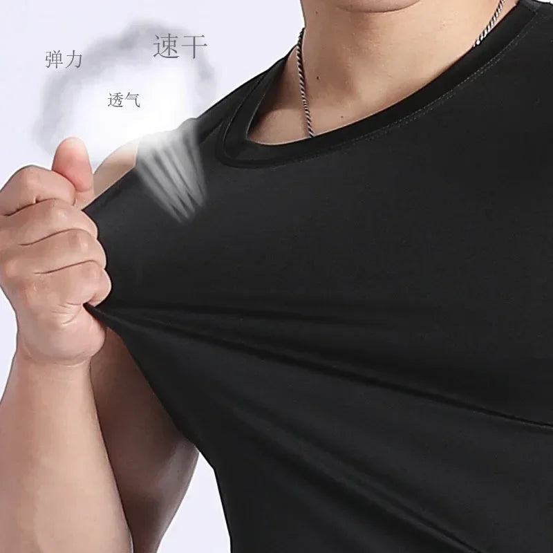 Mens Tank Top Bodybuilding Muscle Shirts Compression Tank Top Men Sleeveless TShirt Sports Shirt For Men Slim Running Vest Men