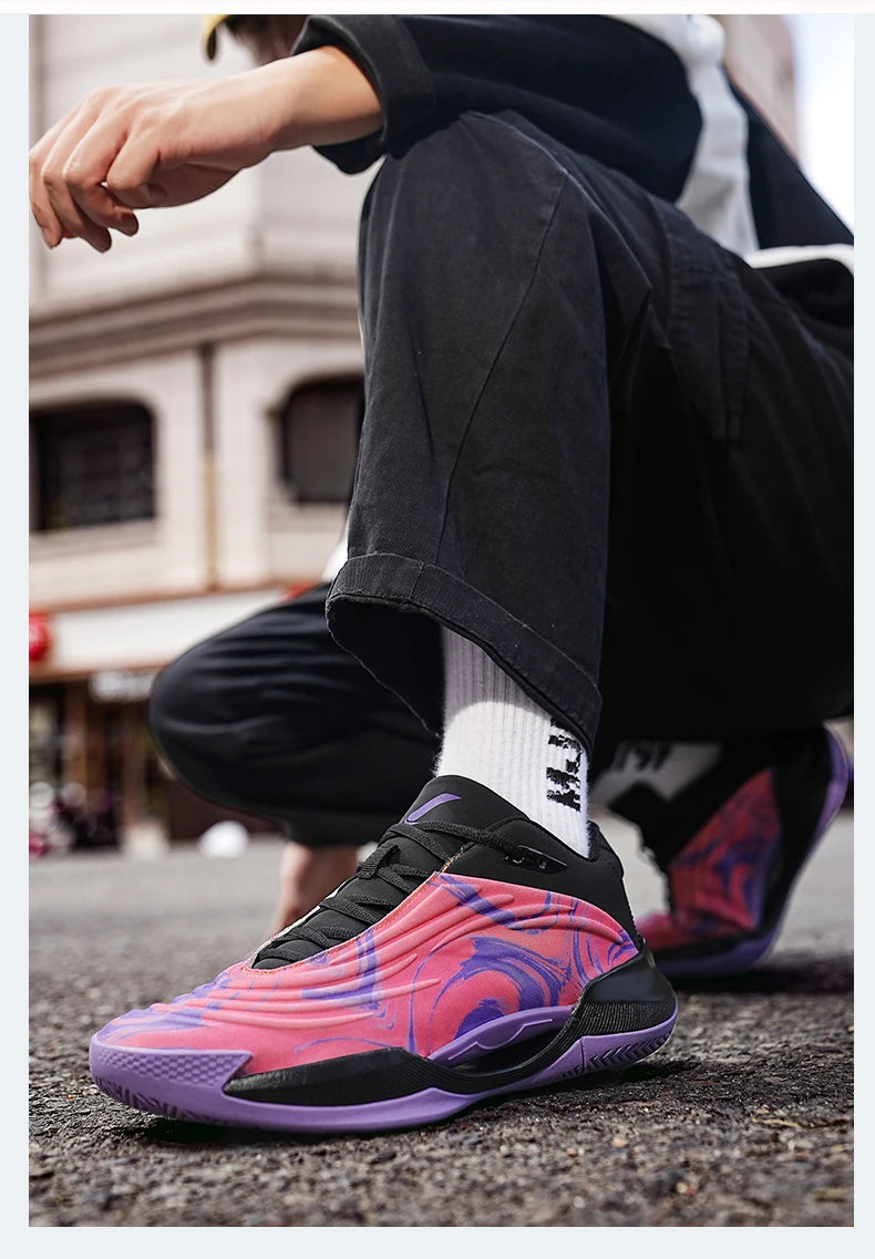 High-quality Men Basketball Shoes for Women Leather Basketball Sneakers Men Outdoor Rubber Anti Slip Sports Training Shoes Male