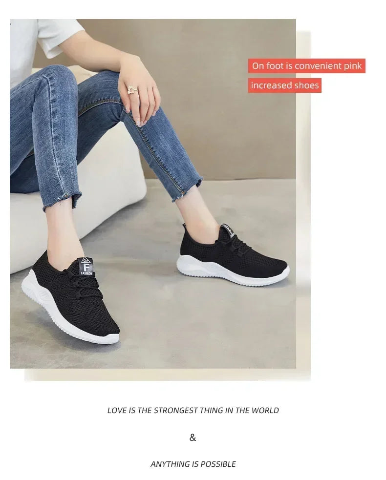 Shoes for Women 2024 New Casual Fashion Running Shoes Flying Woven Breathable Lady Casual Shoes Soft Sole Trend Fashion Sneakers