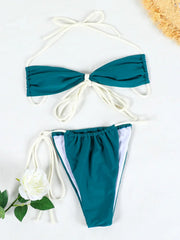 Halter Extreme Bikini for Women Green Swimwear Bandage Micro Thong Bikini Beach Wear Bathing Suit Female 2025 Swimsuit