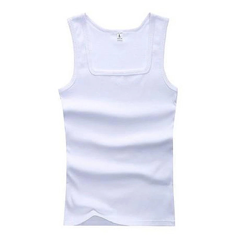 New Casual Bodybuilding Vest Summer Plus Size Men Clothing Tank Tops Black White Gray Singlets Sleeveless Fitness Men Vest Tees