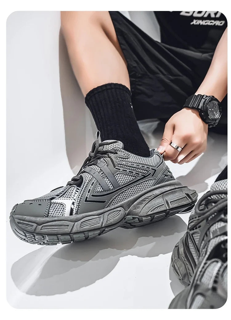 Men's Shoes Spring Leisure Breathable Men's Lightweight Thick Sole Increase Trendy Sneaker New Running Sneakers Versatile