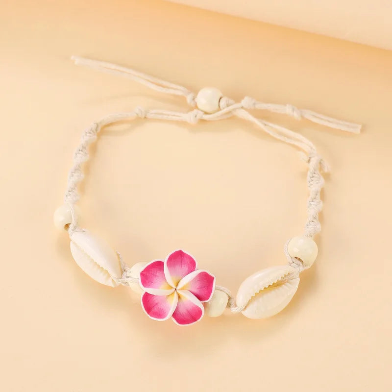 2025 Summer New Boho Shell Handmade Braided Ankle Bracelets for Women Beach Anklets Jewelry Accessories Gifts