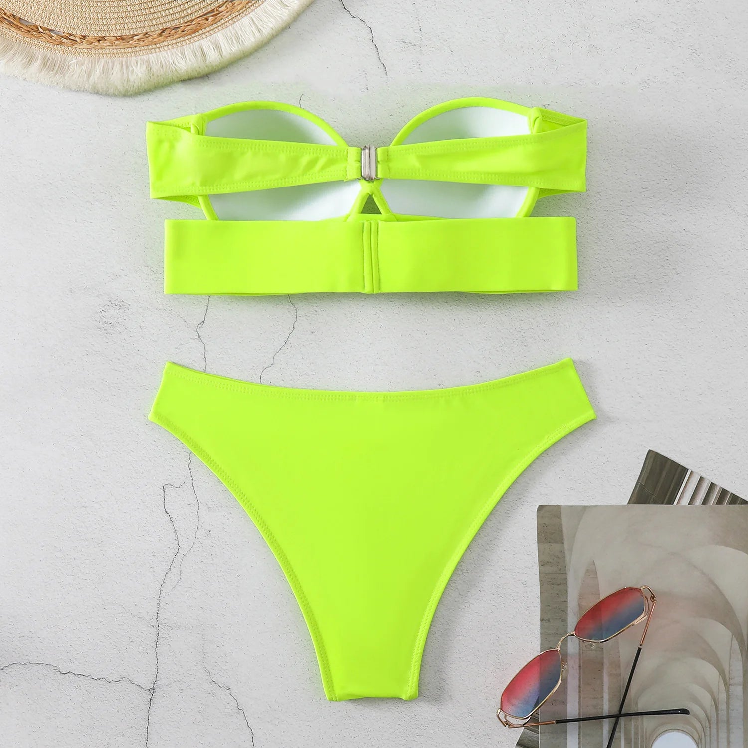 2025 Woman Separate Swimsuit Beach Outfits High Waist Sexy Bikini Set 2 Pieces Plus Size Bathing Suit Feminine Women's Swimwear