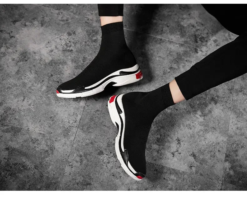 Shoes for Men Sneakers Men All Brands Tennis Loafers Shoes Tide Women Elastic Socks Shoes Fashion Casual Shoes Large 2024 Autumn