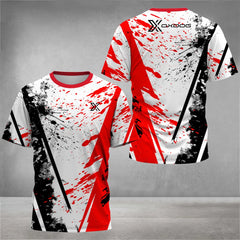 Fashion 3D Tie-Dye Print T Shirt For Men Summer Quick Dry Short Sleeve Outdoor Tennis Sports T-Shirt Casual Breathable Loose Top